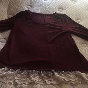 Maroon long sleeve shirt